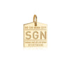 Ho Chi Minh City Vietnam SGN Luggage Tag Charm Gold
