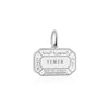 Yemen Passport Stamp Charm Silver