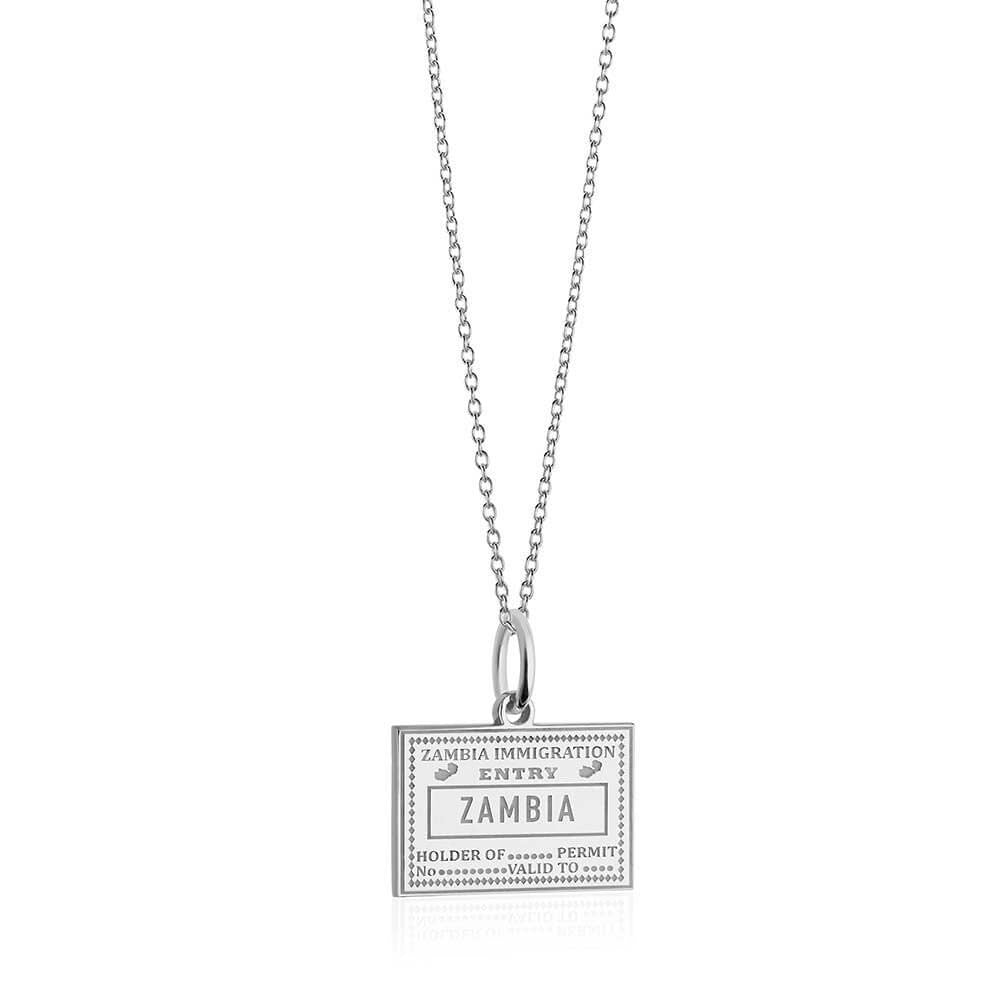 Sterling Silver Travel Charm, Zambia Passport Stamp (SHIPS JUNE) - JET SET CANDY  (1720204689466)